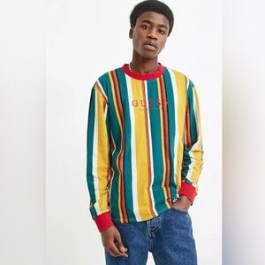 GUESS Colorful Vintage Striped Long Sleeve Shirt
